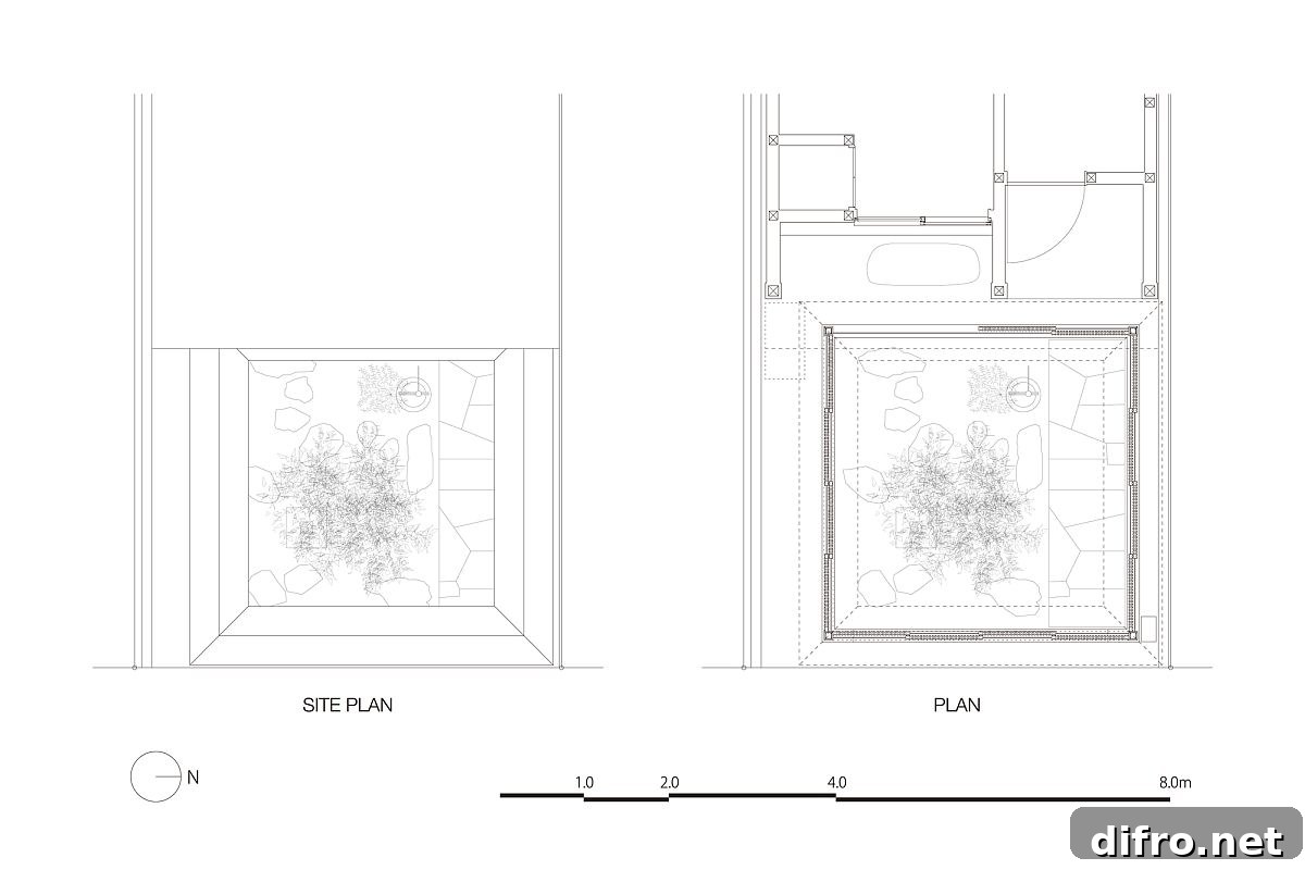 Design plan of Tsubo-Niwa Extension by Kenzo Makino & Associates in Kyoto, Japan