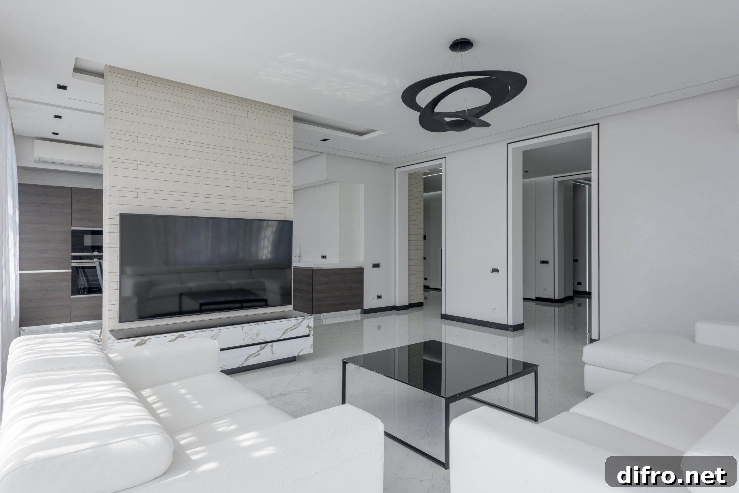 White-themed interior