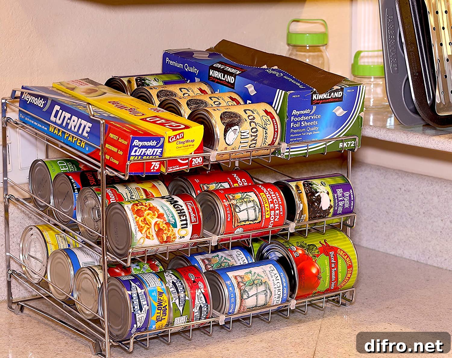 Rack full of cans