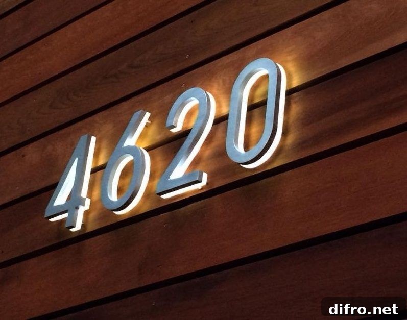House number with LED backlit