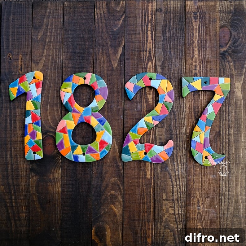 Multi-colored House Number