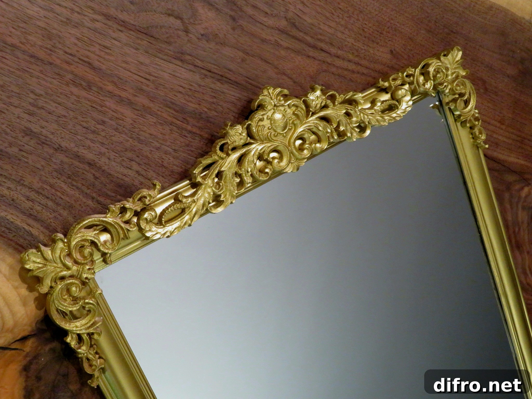 DIY Vintage Faux Brass Mirror