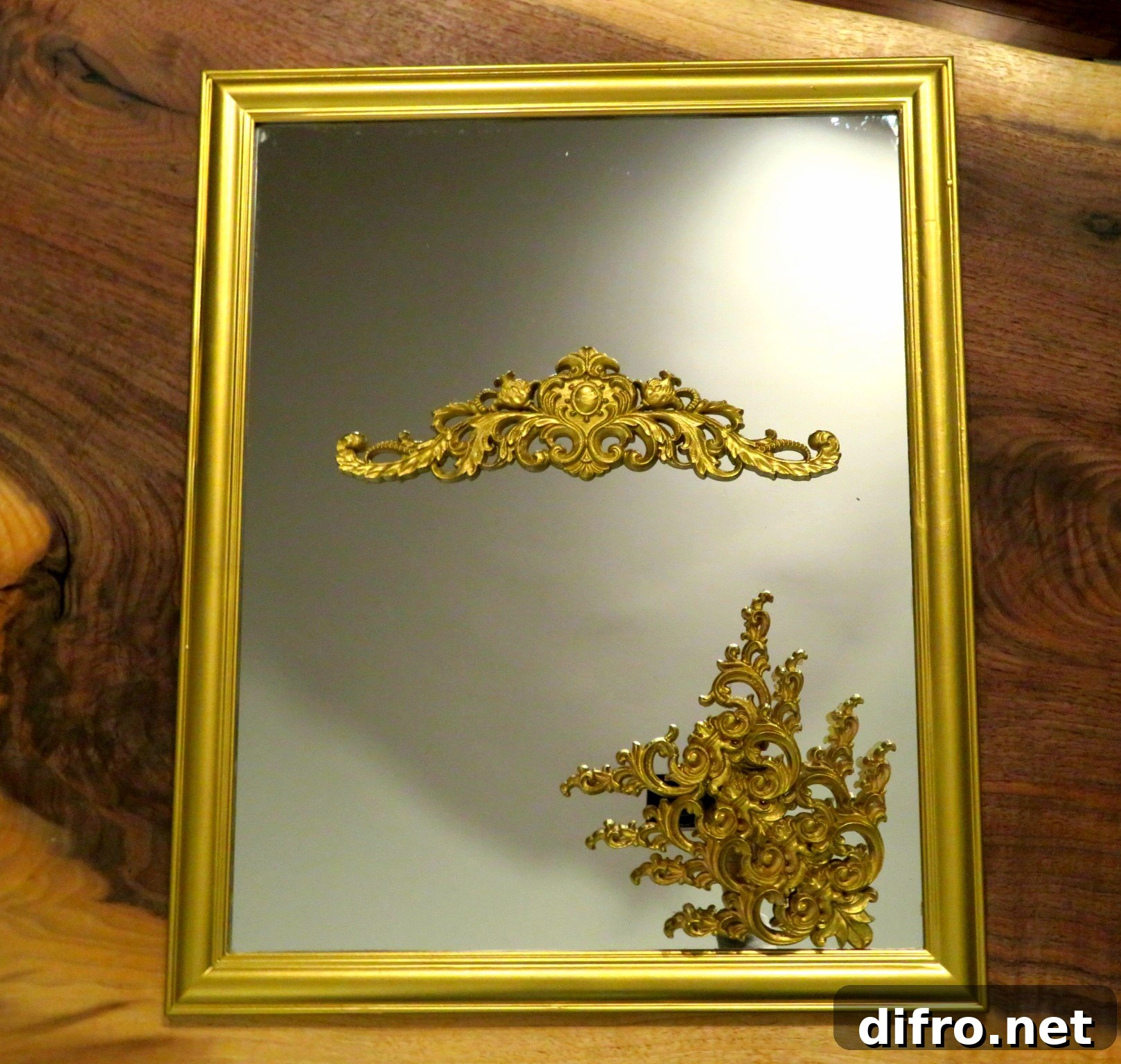DIY Vintage Mirror Project Brass Spray Painted