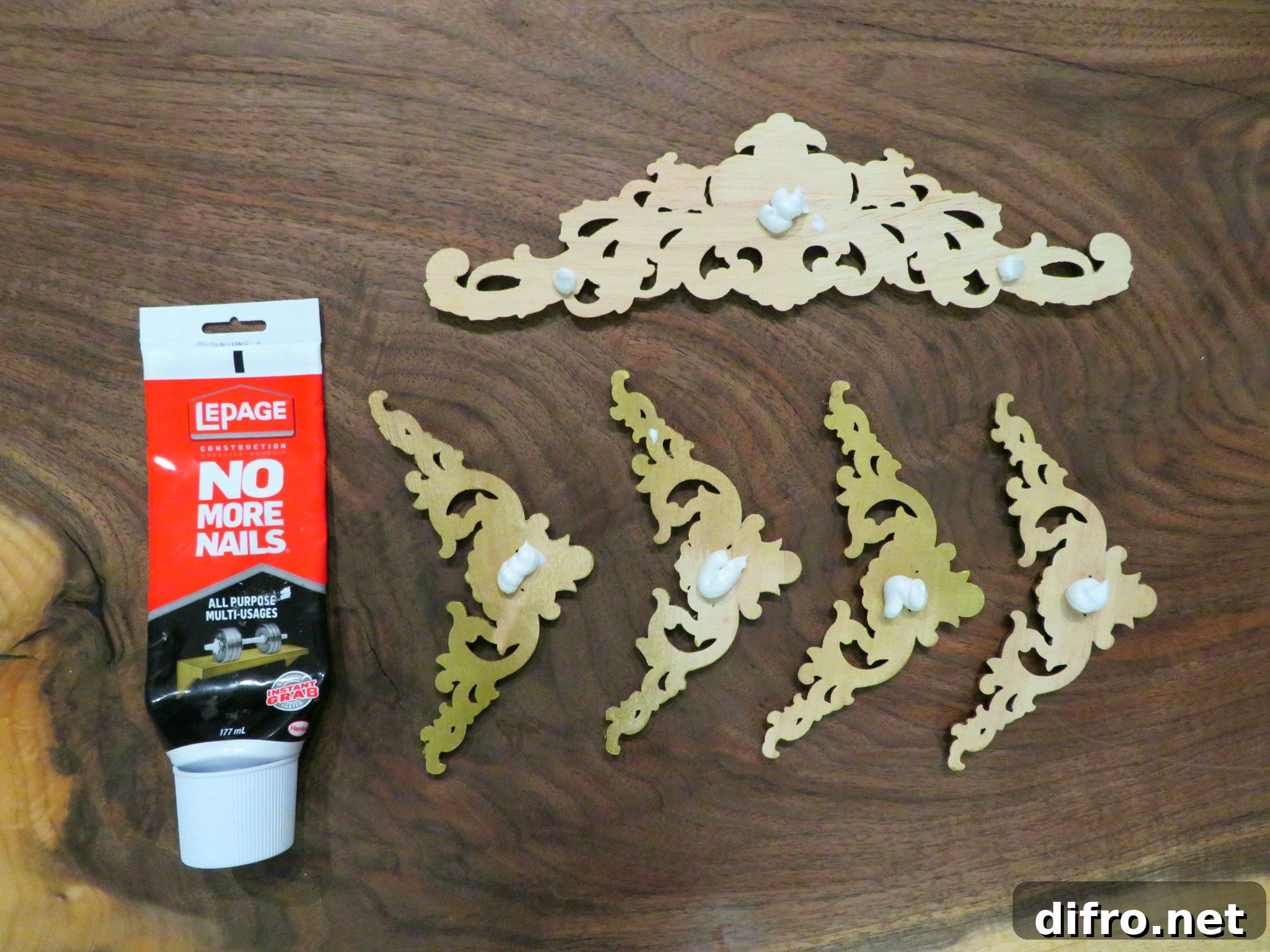 No More Nails LePage Project Glue on Wooden Decals