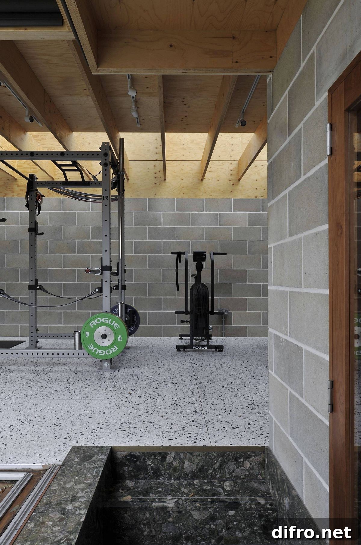 Gym and relaxation space inside the new garden room