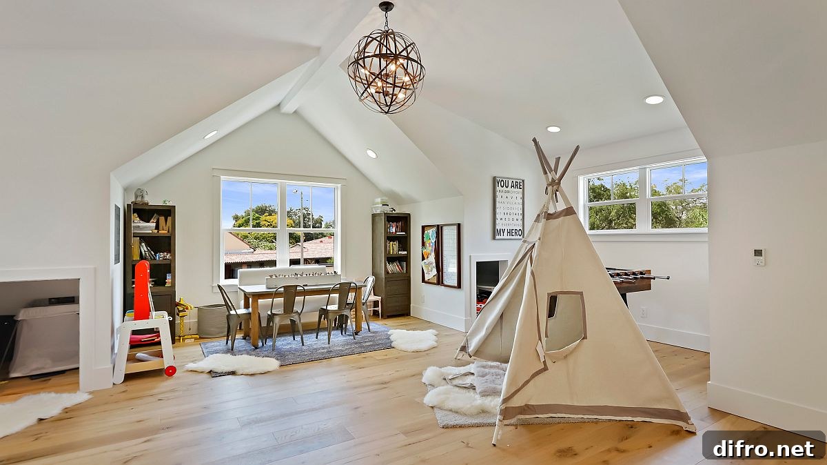 Multi-purpose family room, game room and playroom