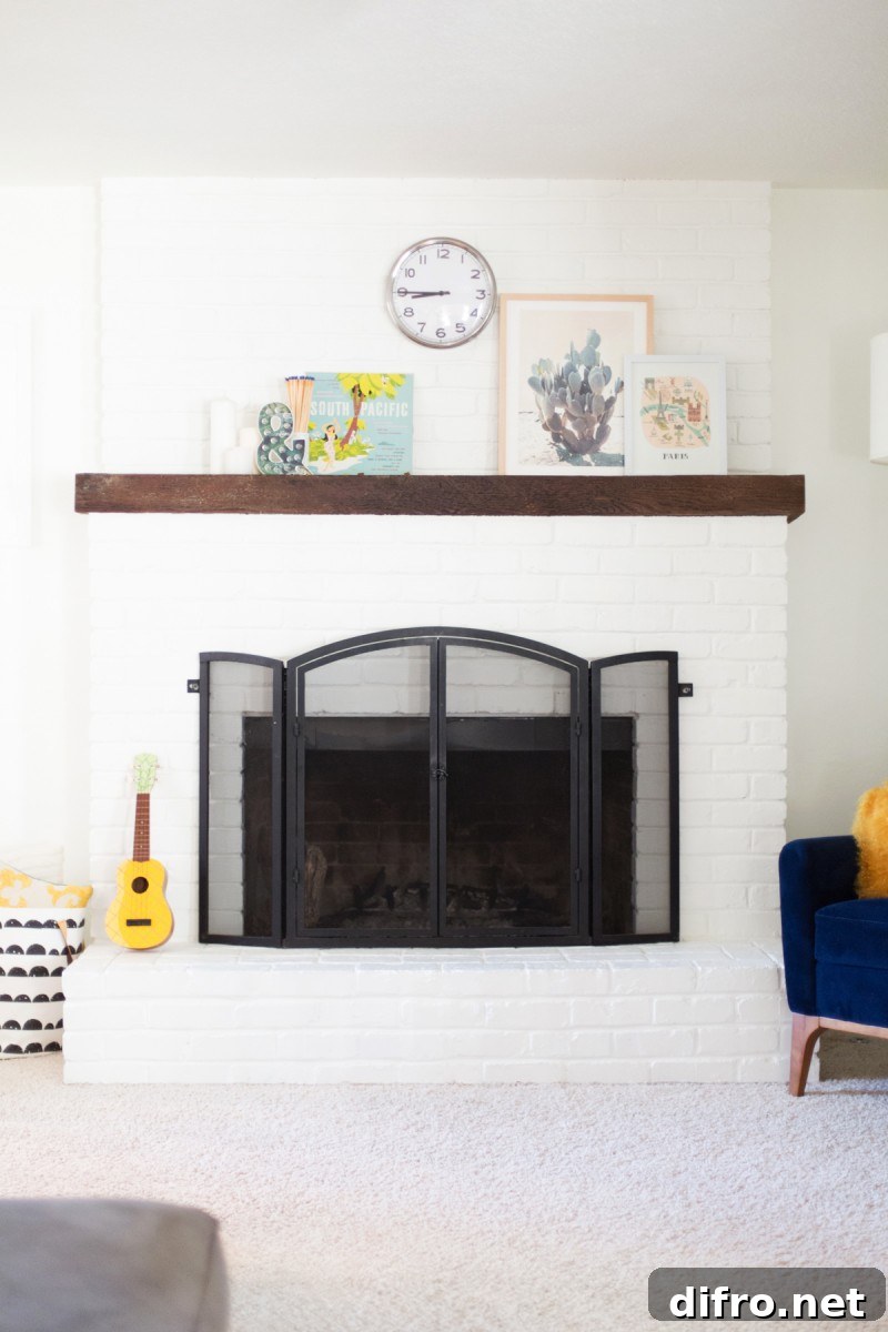 White Brick Fireplace