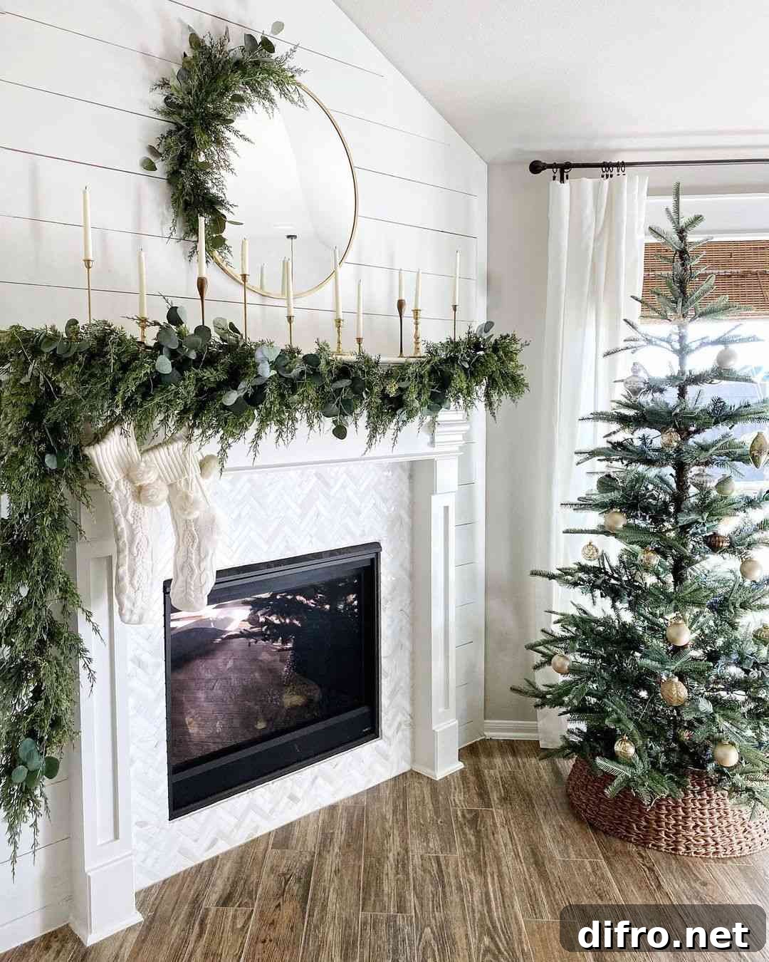 Christmas Decor Around Fireplace
