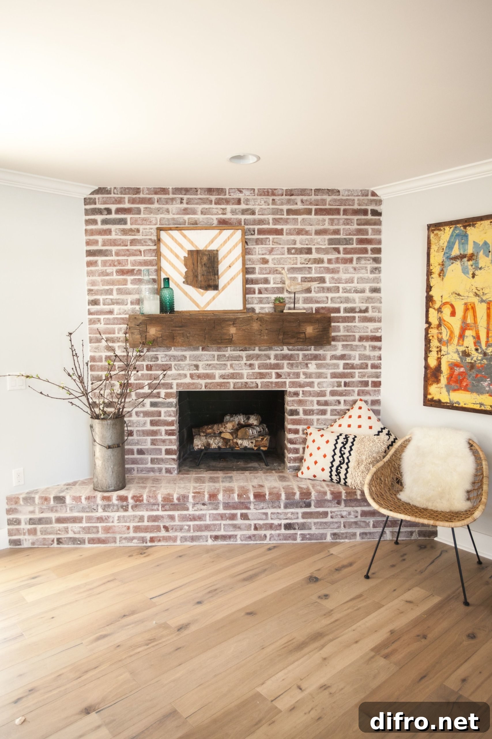 Antique Brick Fireplace