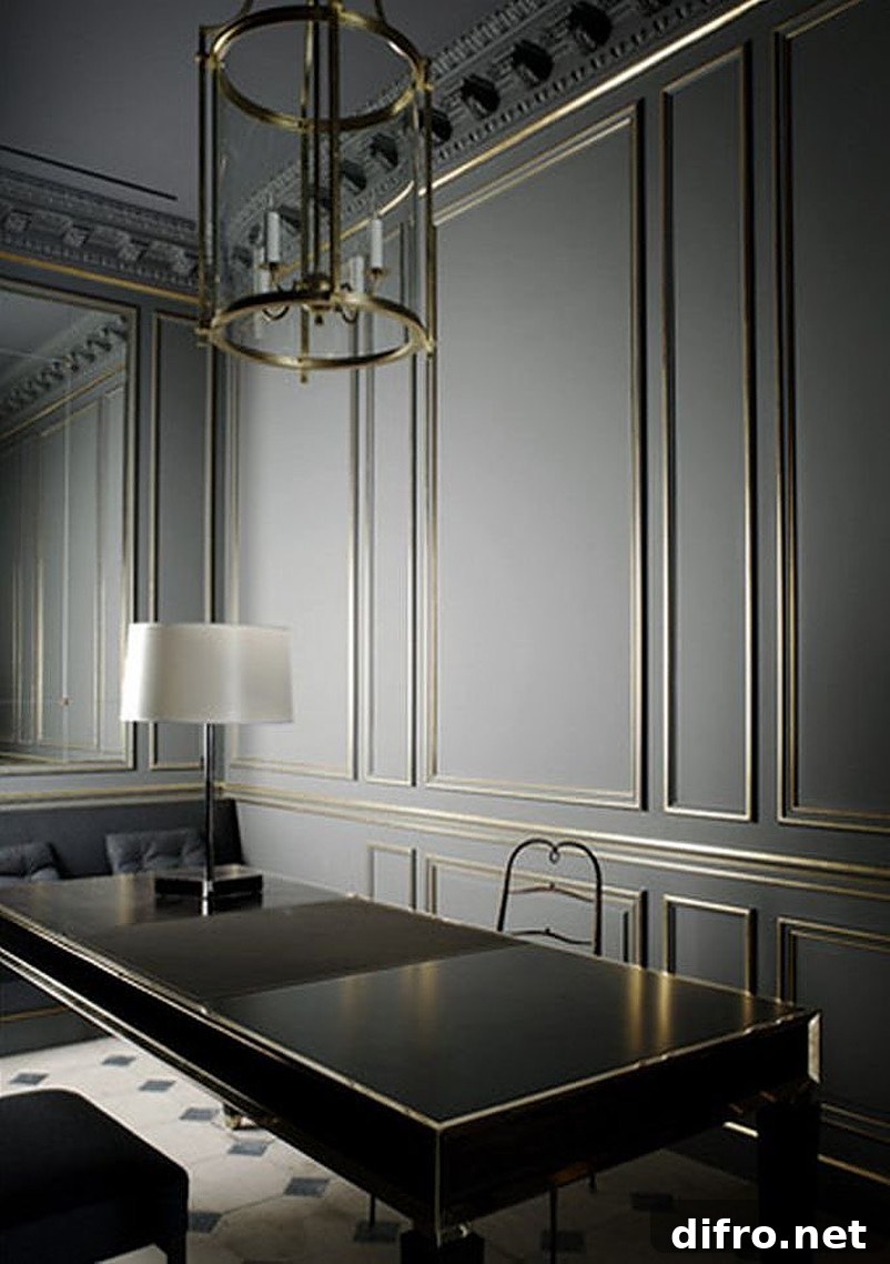 White lamp on black table