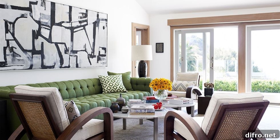 Abstract Artwork in Mid Century Modern Space