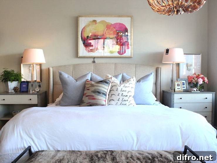 multicolored pillows displayed on bed