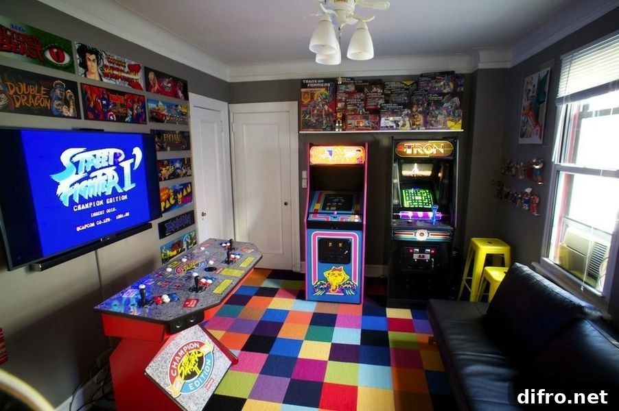 Arcade-like Video Game Room