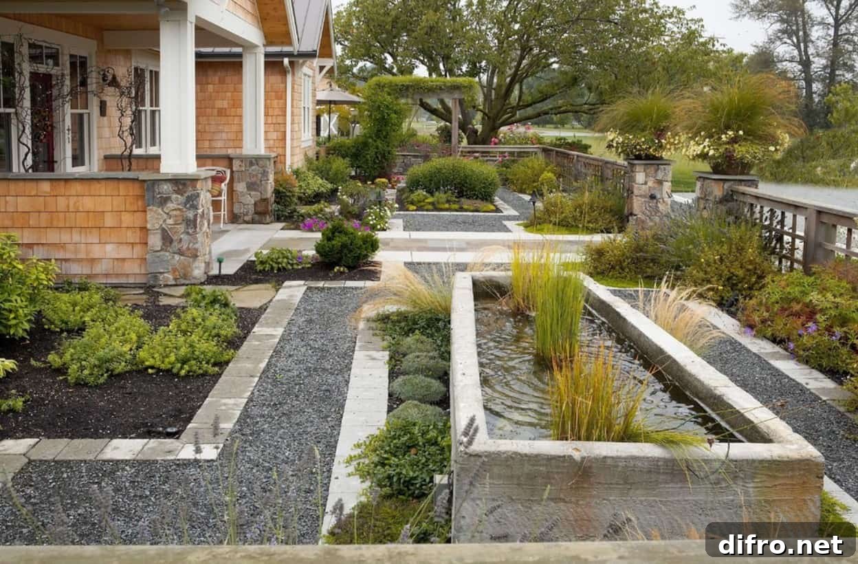 Small pond in the front yard