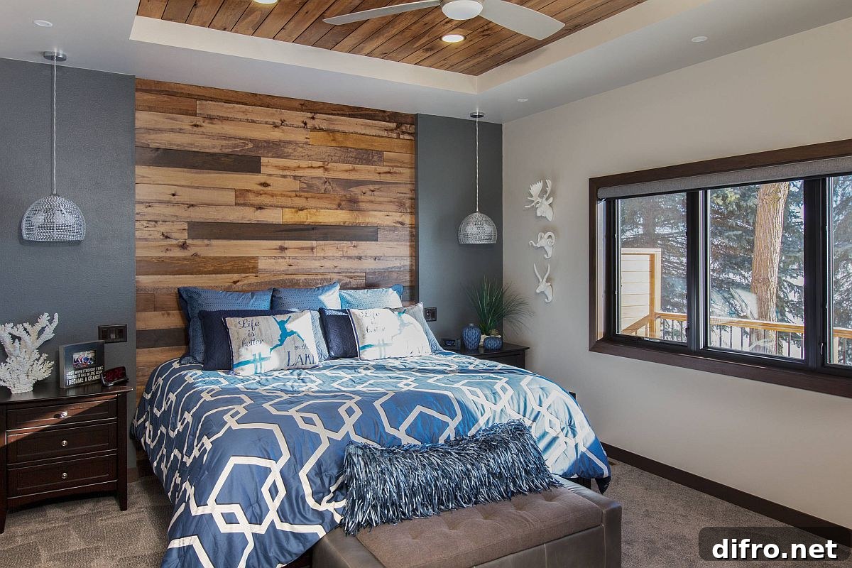 Wood accents and natural finishes with bright colors