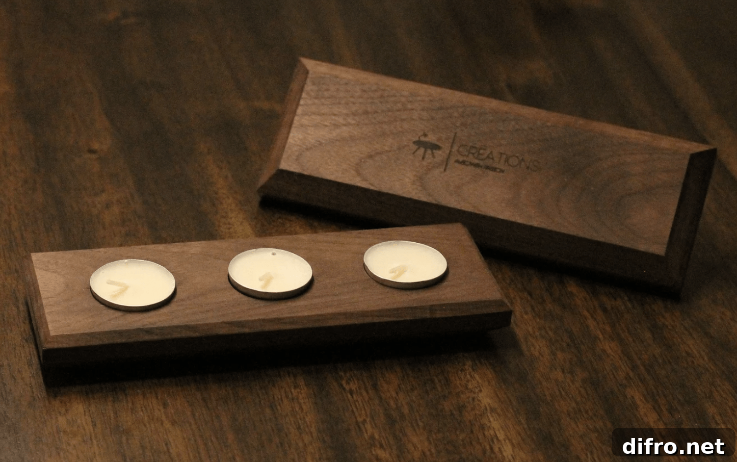 wood tea light candle holder