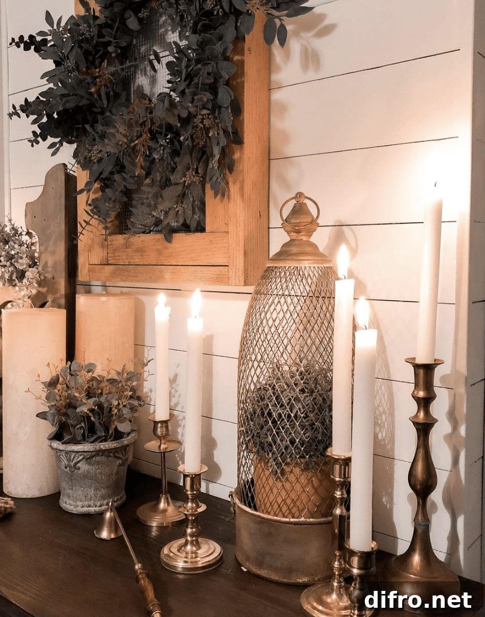 brass candlesticks on dresser