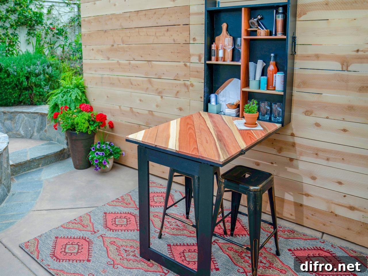 Drop Down Wall Table Bar