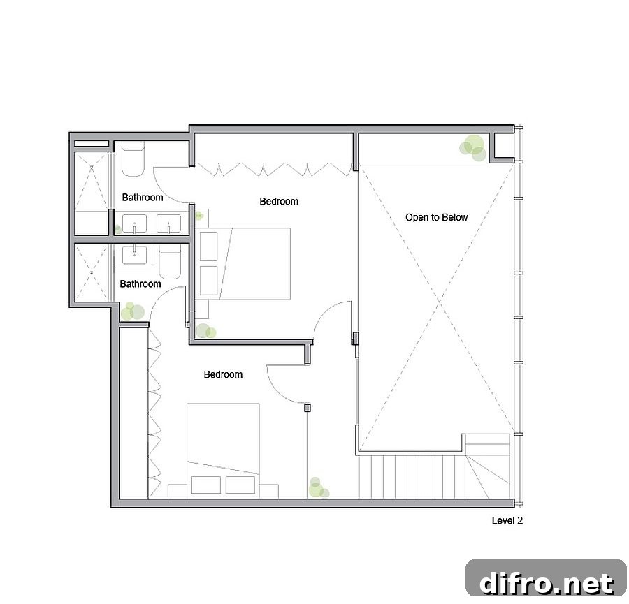 Upper level floor plan of King West Loft by Studio of Contemporary Architecture