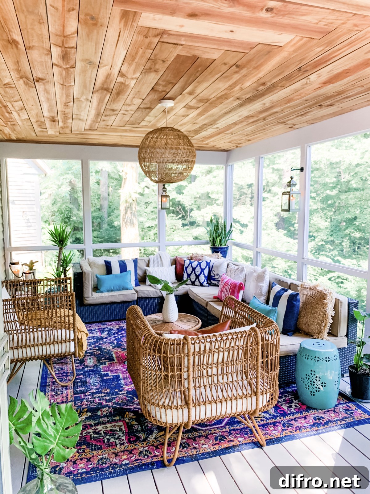 Funky Bohemian Chic Rattan Patio Decor
