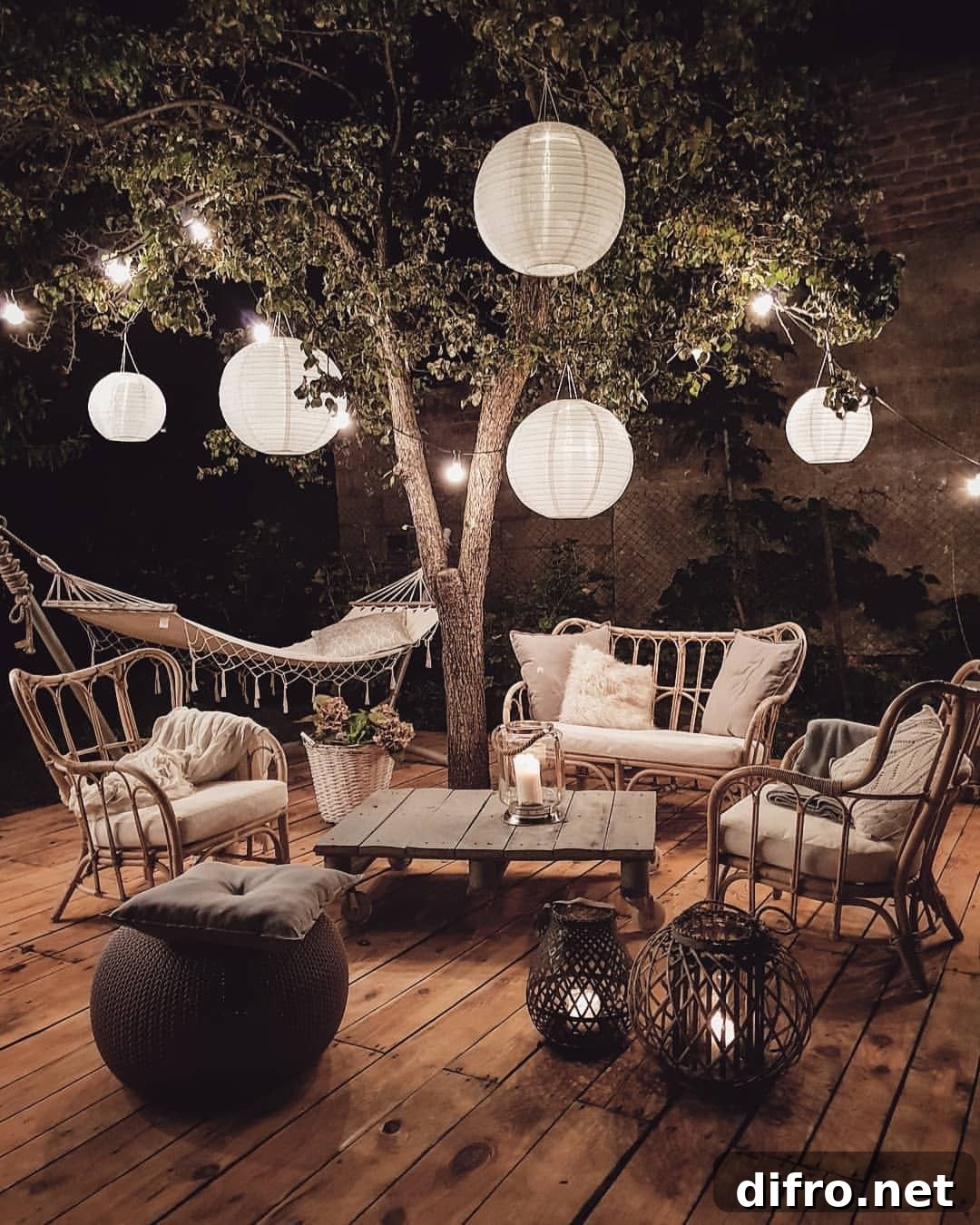 Modern Rustic Chic Patio Decor