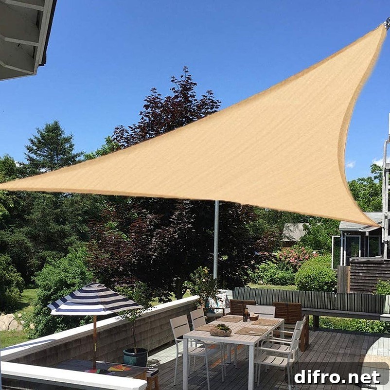 Triangle shade for patio