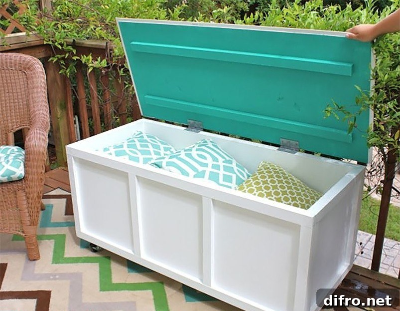 storage bench with cushions inside