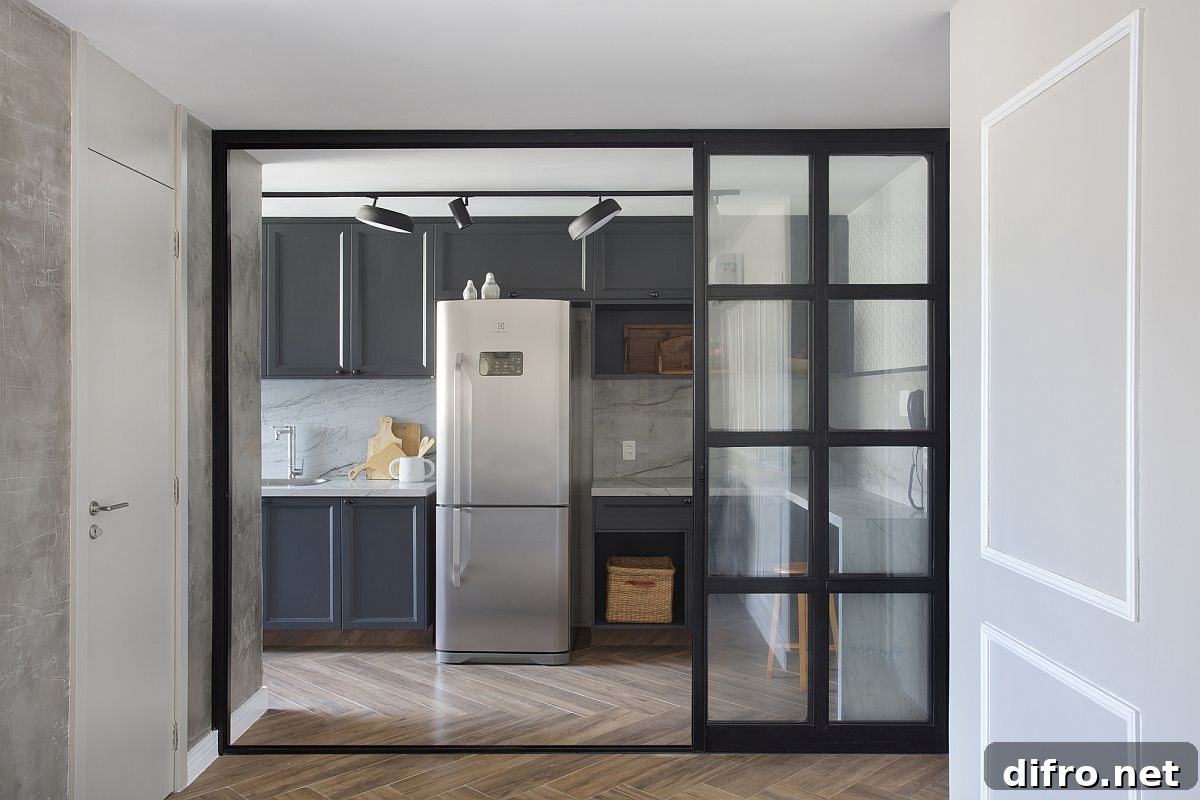 Several different textures are carefully combined inside the revamped Brazilian apartment