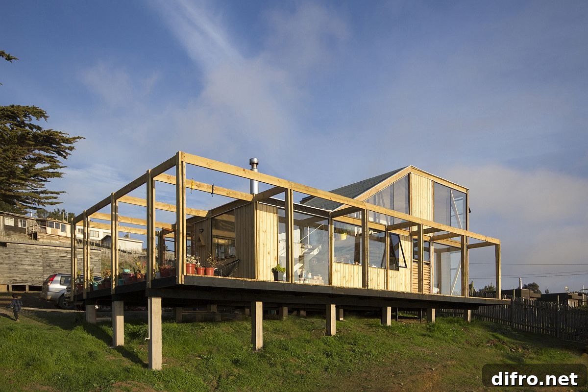 Deck space around the house used as an outdoor retreat