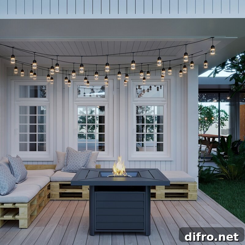 Sleek Modern Gas Firepit Table