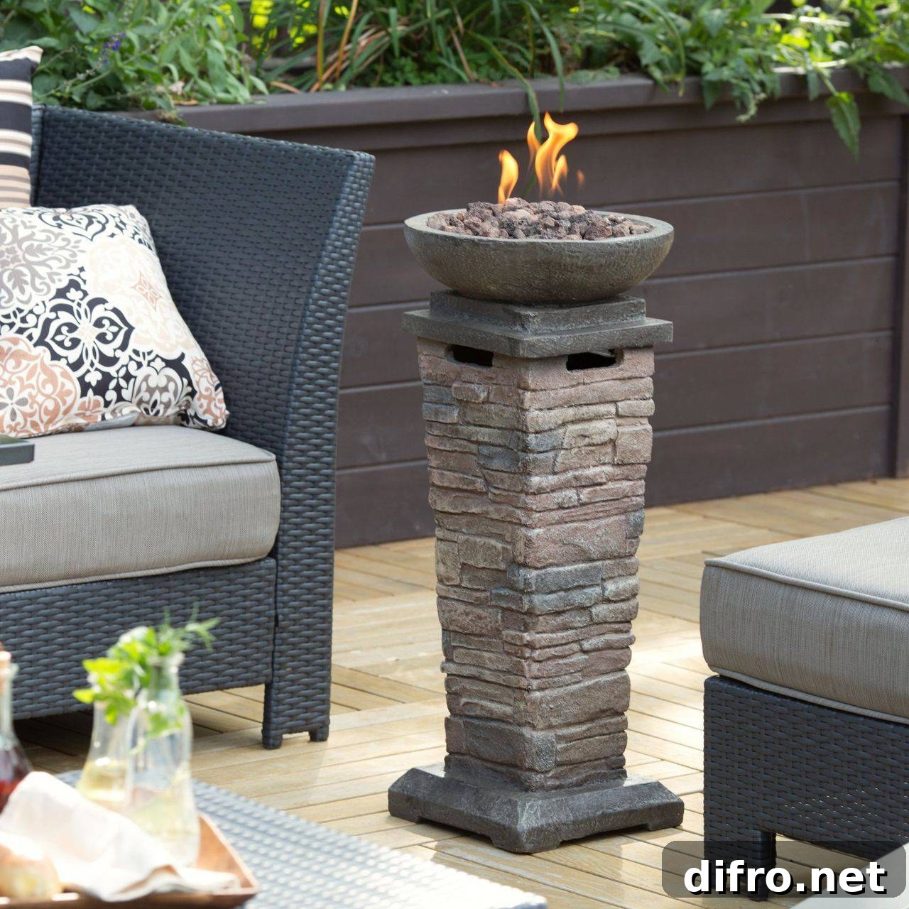 Freestanding Fire Column for Small Spaces