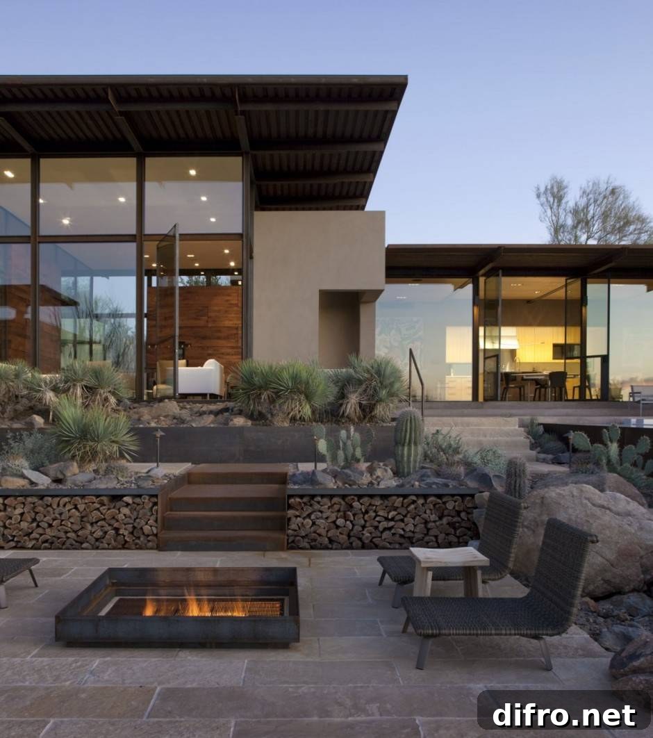 Fire Pit Built Into Patio Stones