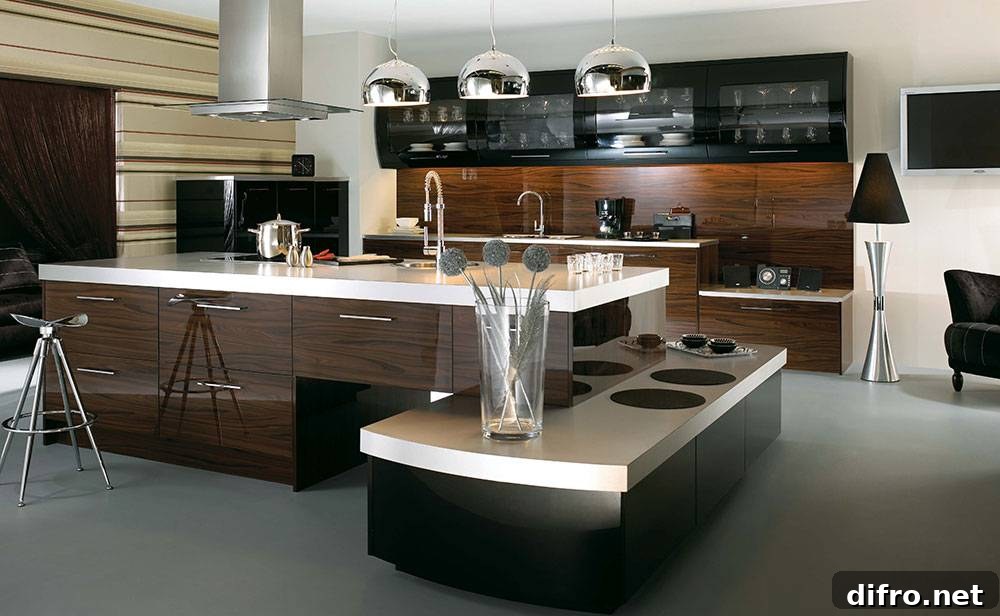 Contemporary kitchen island with stylish design
