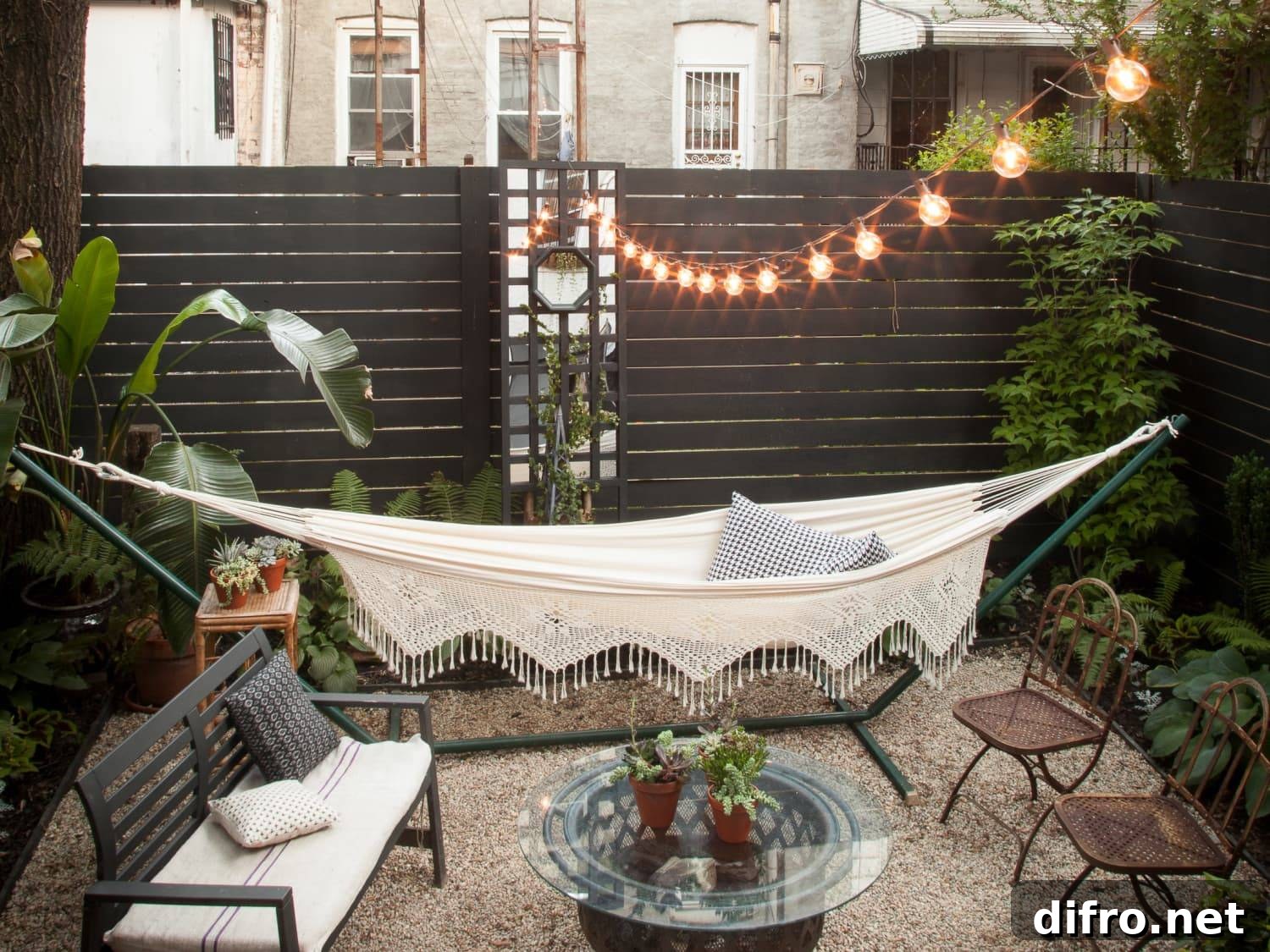 Modern Boho Hammock and Stand Patio Seating