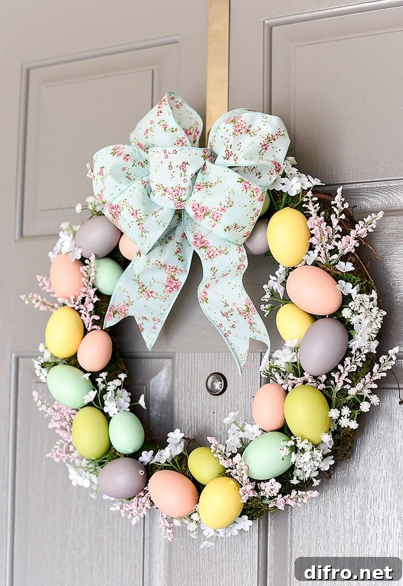 Floral easter egg wreath