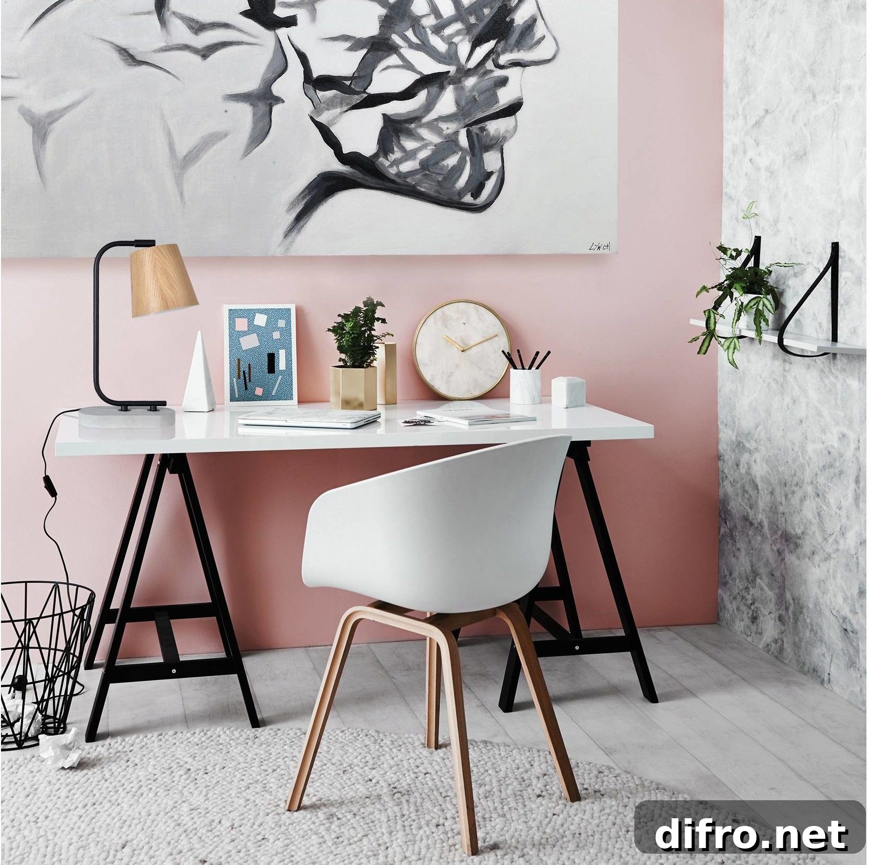 Modern Chic Buckland Table Lamp Artsy Office Space