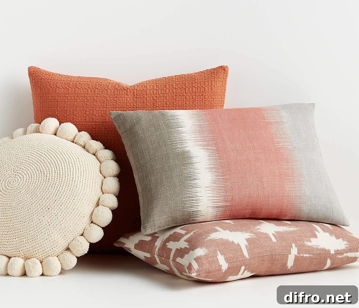Neesa Decorative Throw Pillow Arrangement Textured Round Pillows