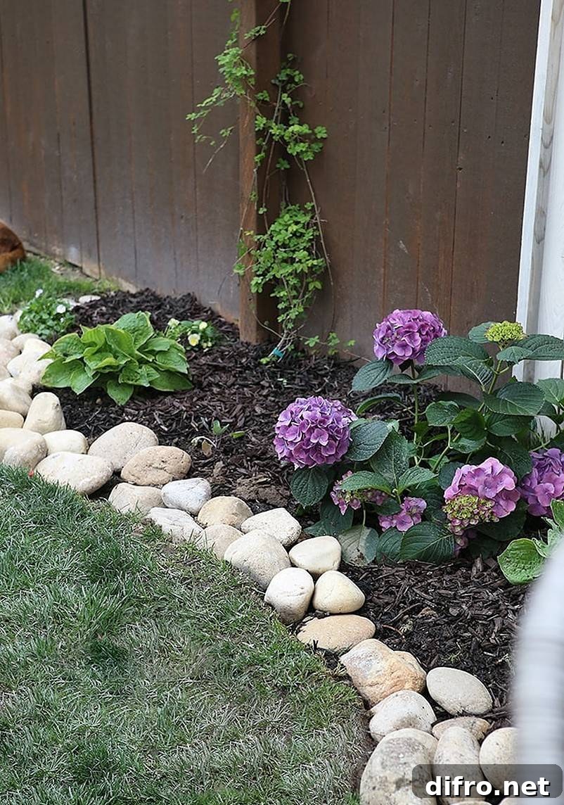 36 Lawn Edging Ideas to Define Your Yard 12 White stones serve as edging