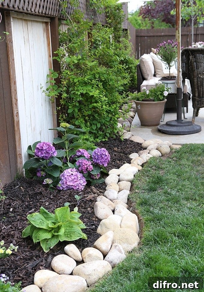 36 Lawn Edging Ideas to Define Your Yard 13 stone border around garden edge grass trees patio