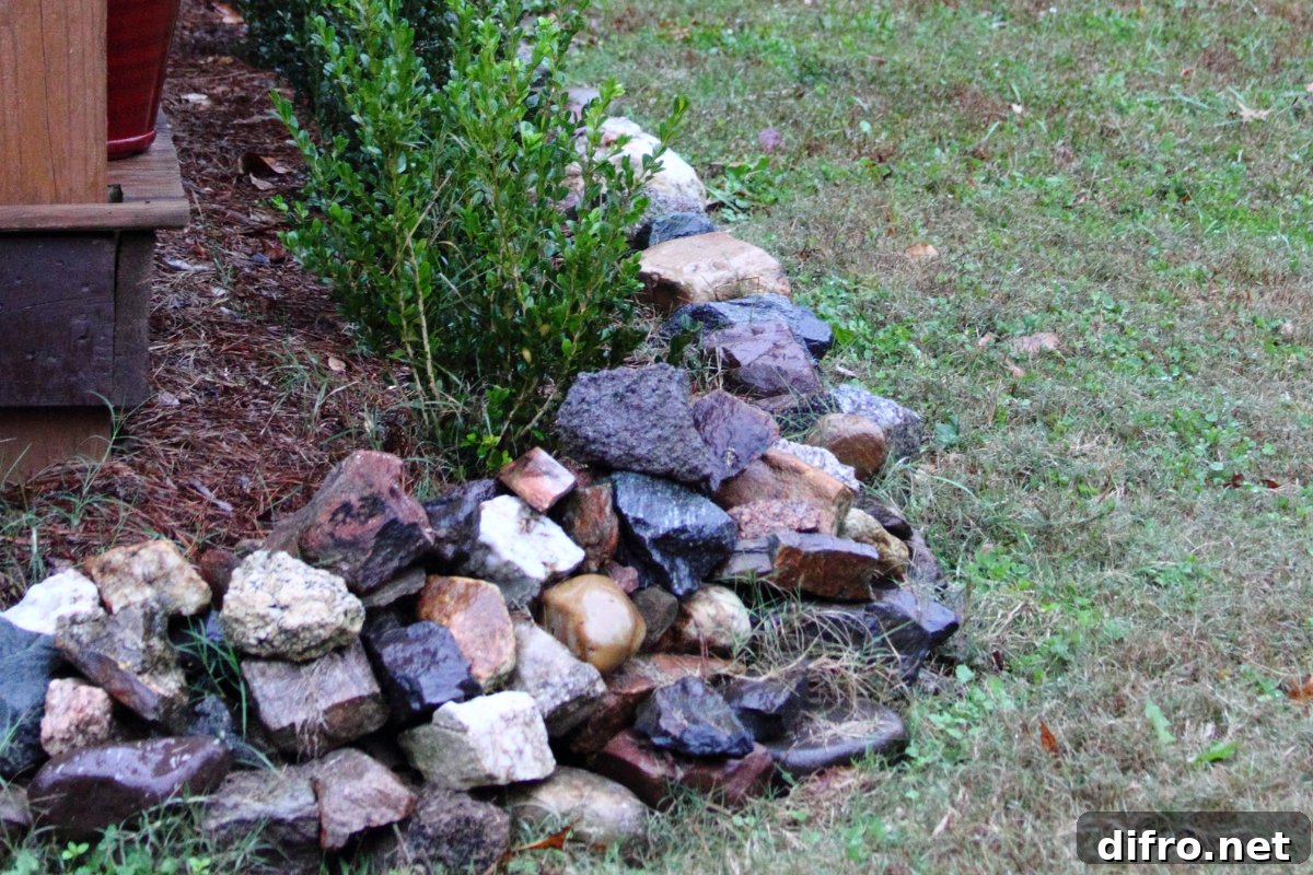 36 Lawn Edging Ideas to Define Your Yard 14 rock hill garden edging close up
