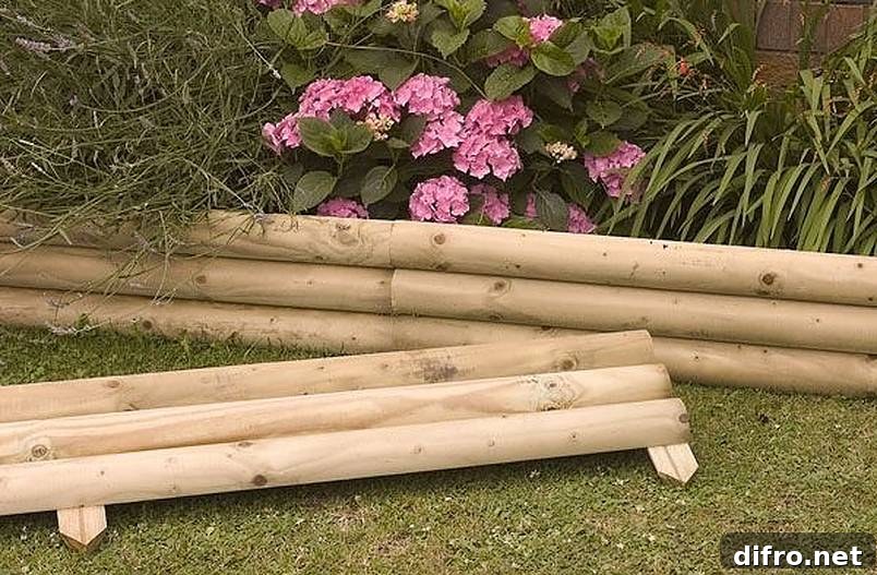 36 Lawn Edging Ideas to Define Your Yard 17 Pink flowers enclosed in a wood edging