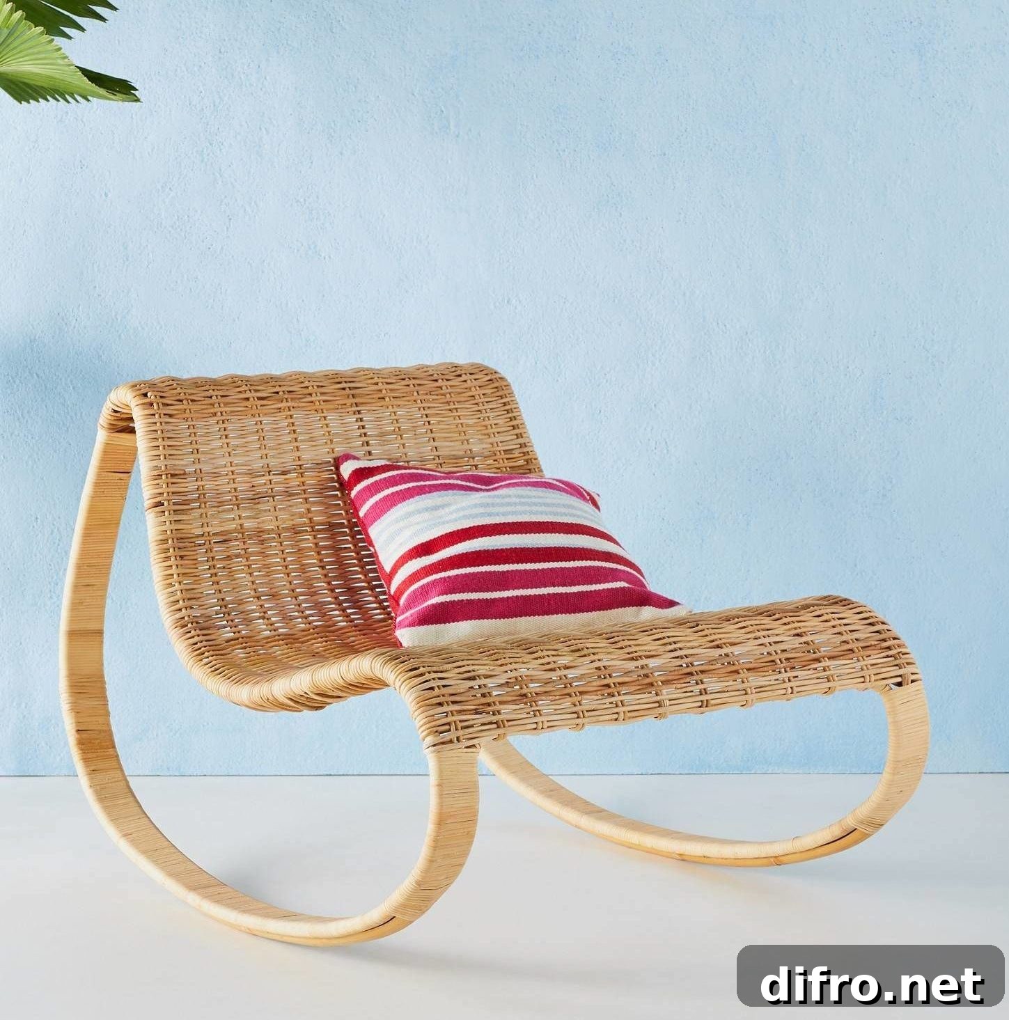 Wicker Rattan Curved Rocking Chair Bohemian Patio Outdoor Seating