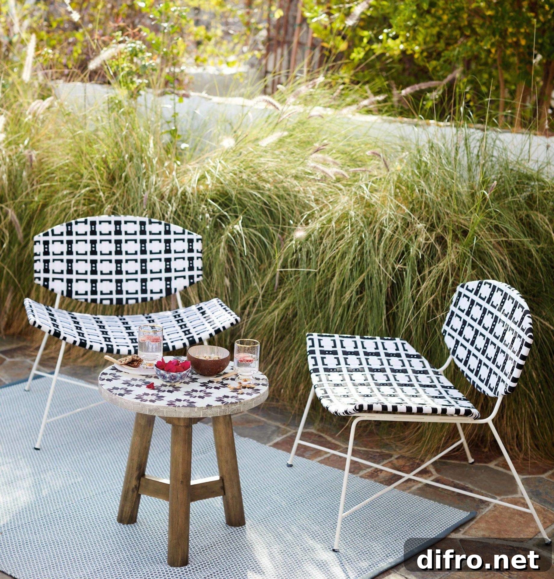 Decorative Pattern Chairs Statement Chair Anthropologie Patio Seating Black and White Bistro Set