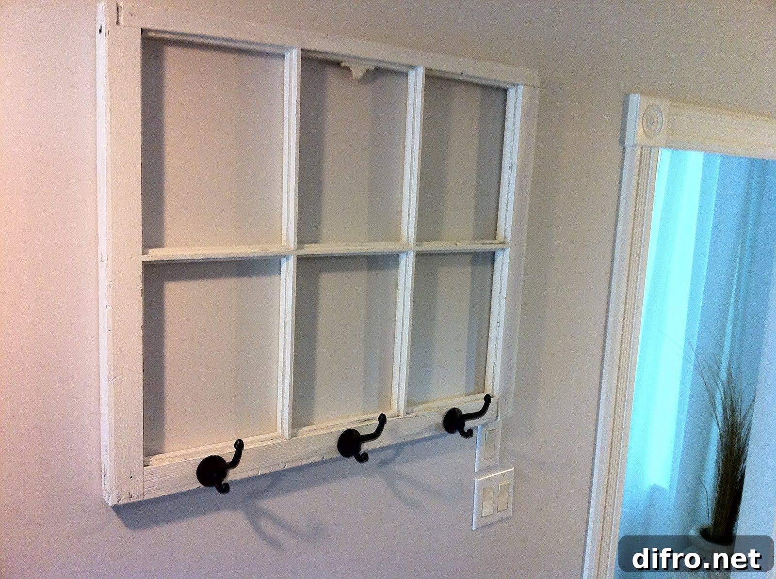 Recycled Window Frame Towel Hanger
