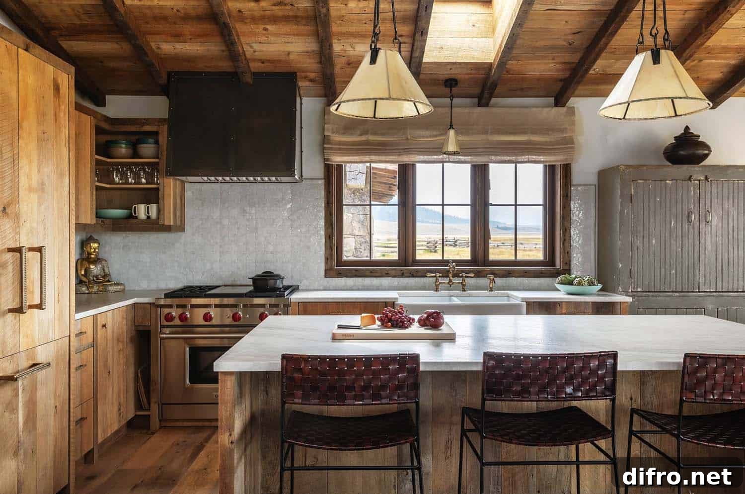 Modern Farmhouse Rustic Chic Bar Stools Kitchen Island Wood Cabinets