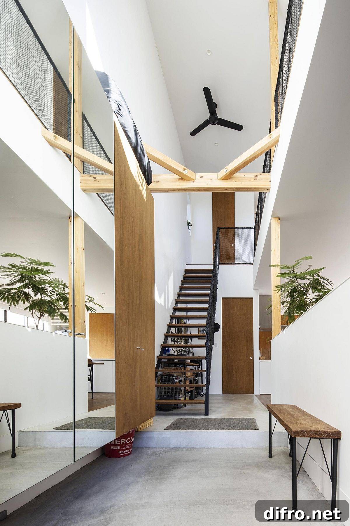 Double-height entrance and interior