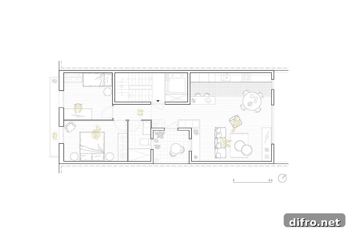 Floor plan of NDT.304 Apartment renovated by MZAM