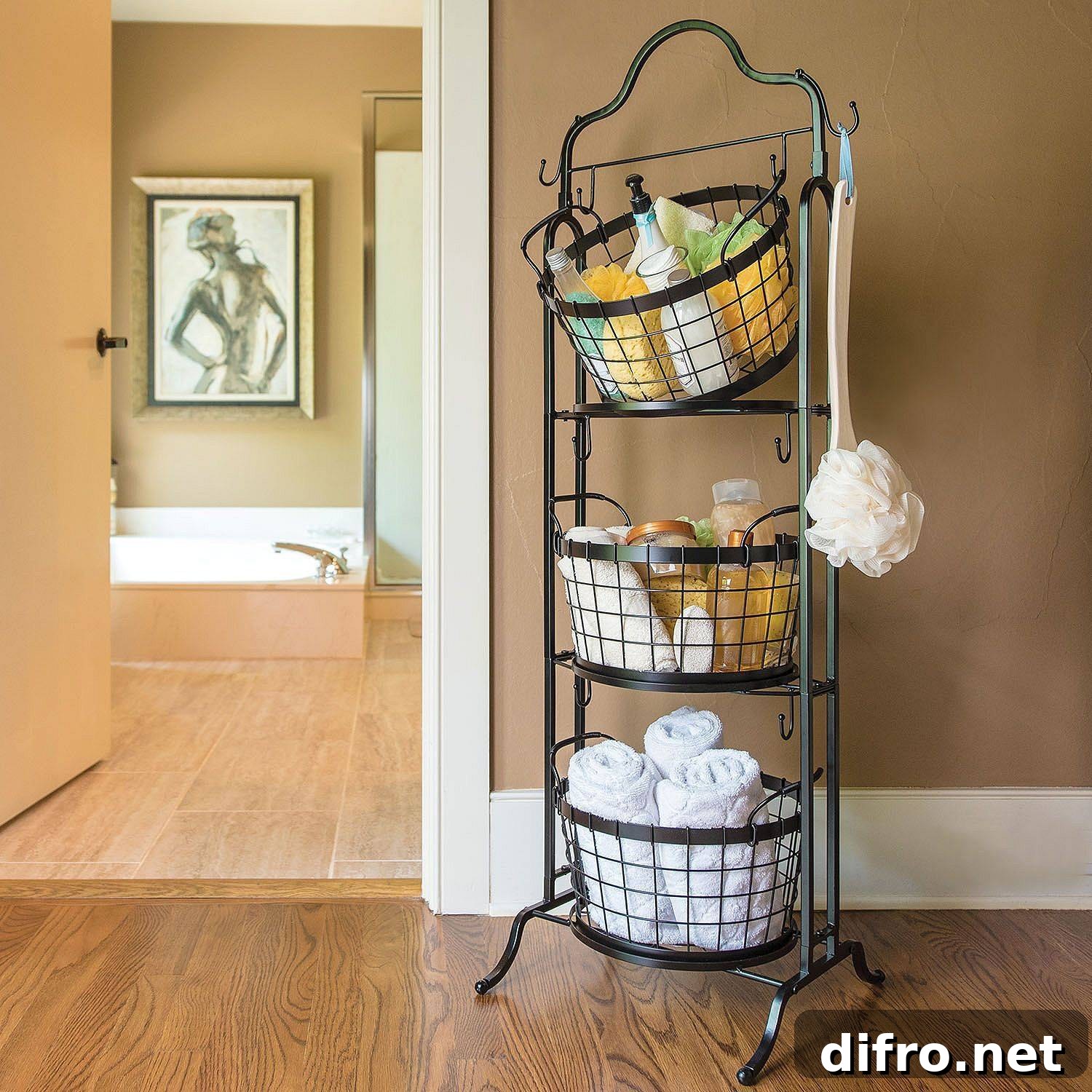 Tiered Towel Basket