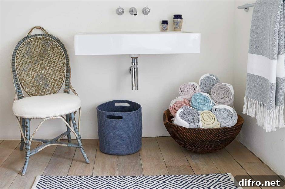 Wicker Basket for Rolled Towels