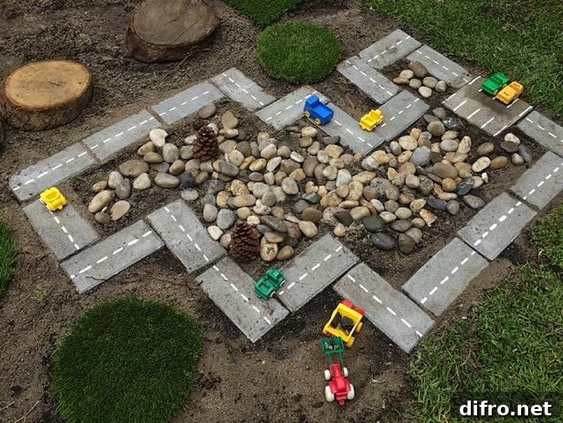 Makeshift car track with many toy cars